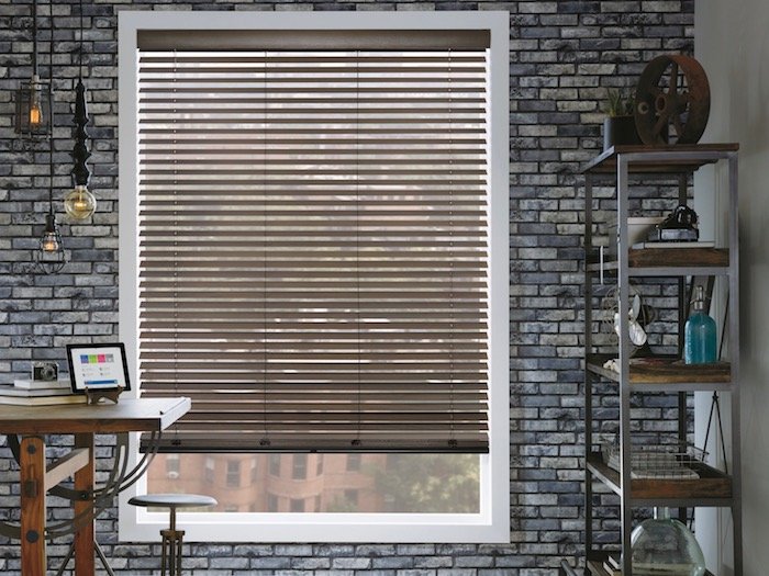 Parkland® Wood Blinds, automated with PowerView® Motorization.