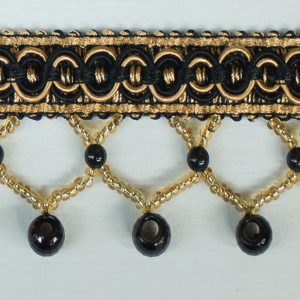 Trim Beaded Design 11 Black Gold