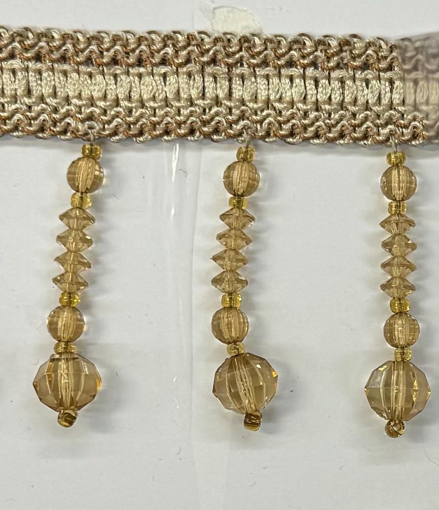 Design 14 , Beaded Trim Beige Gold