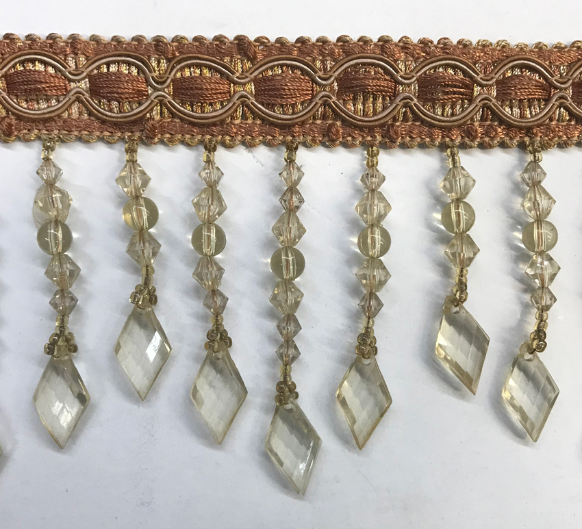 Trim Beaded Design 5 Brown 2 tone Brilliant Drapery Design Inc.