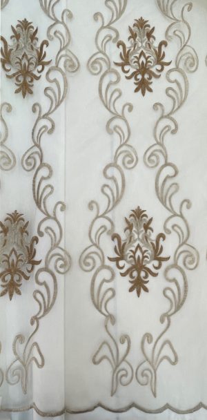 Fabric embroidery Sheer Sepid Beige