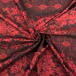 Jacquard Cosmopolitan Red & Black Fabric