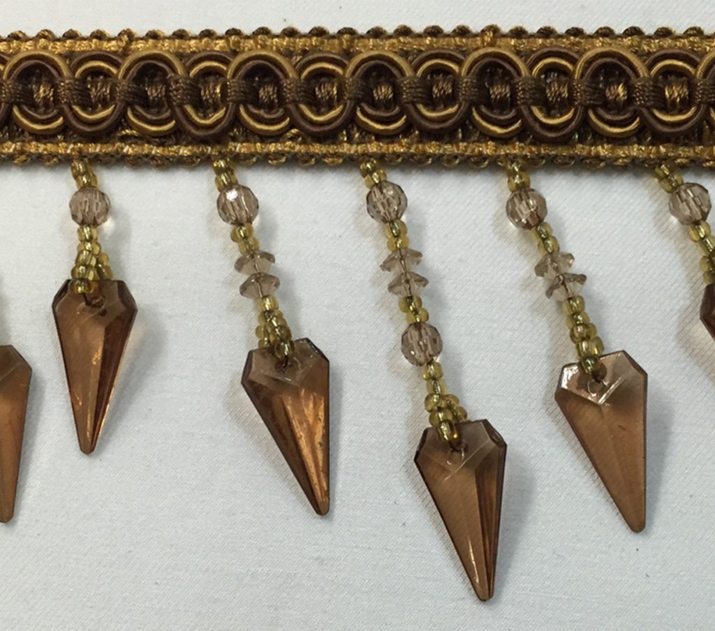 Beaded drapery trim Design 24, Brown