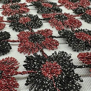 Red Black Fabric Clover
