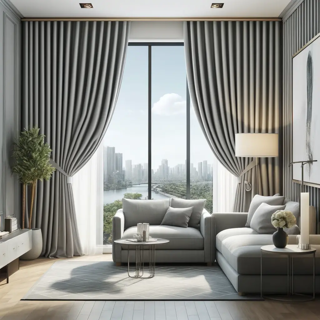 living_room_with_modern_decor_featuring_two_light_gray_drapes_with_ripple_fold_style_hanging_on_either_side_of_a_window.