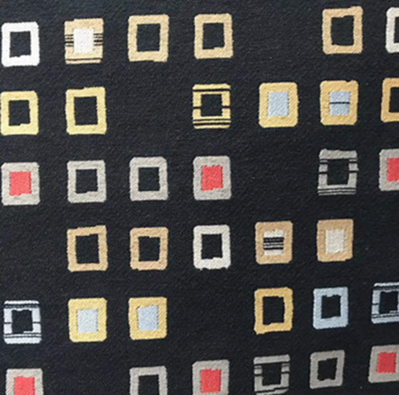 Outdoor fabric - black with squares