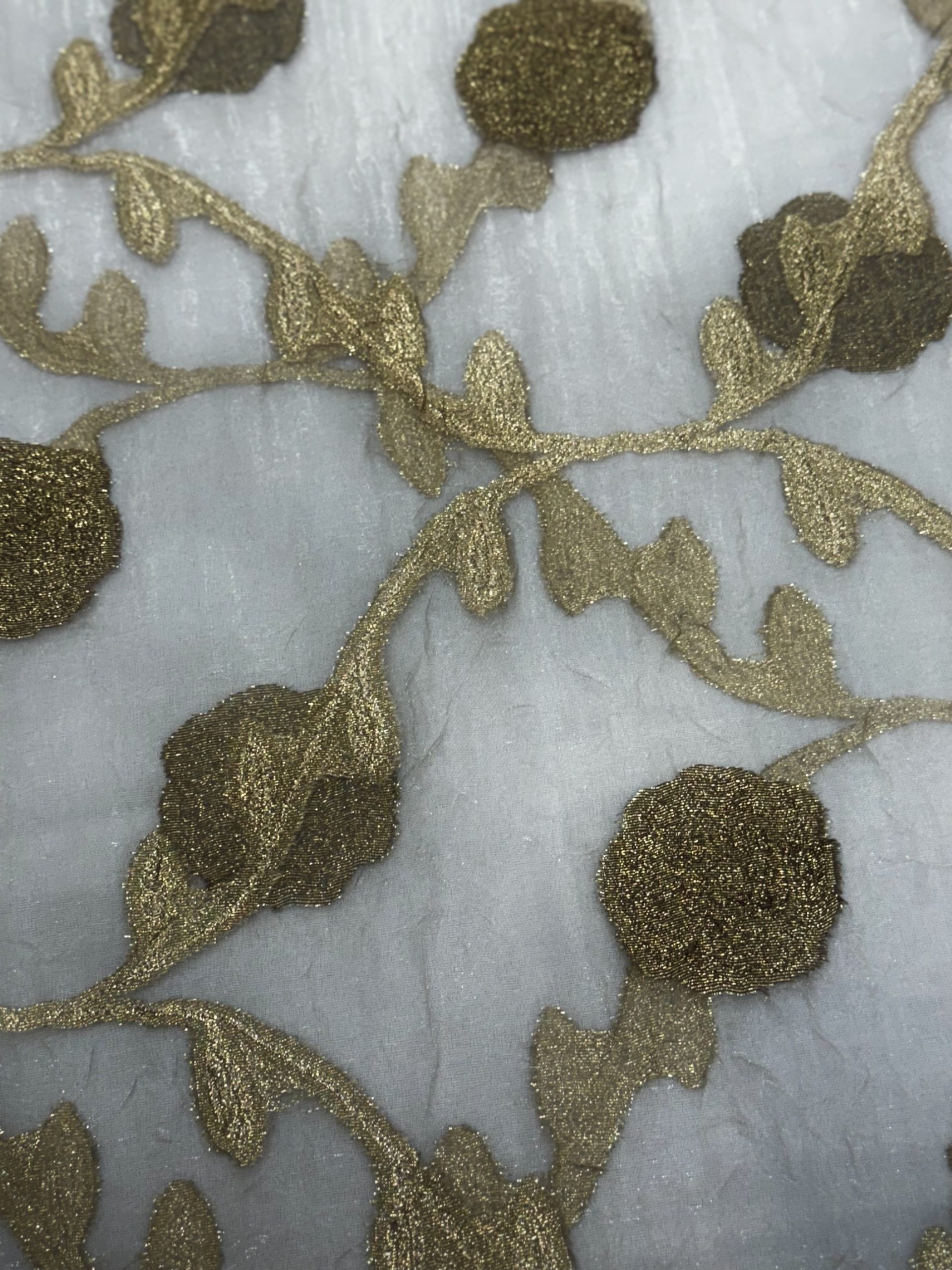 Sheer Embroidery Floral Brown