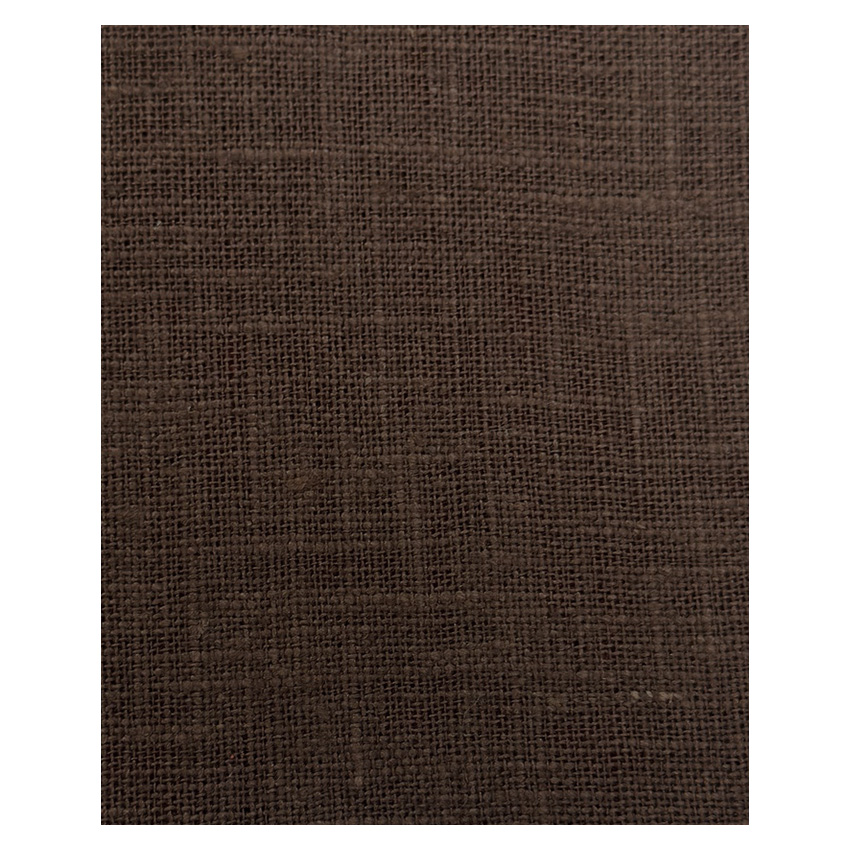 Pam linen fabric Chocolate with deep cocoa tone and soft natural weave