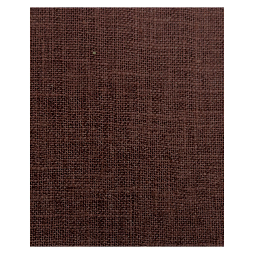 Pam linen fabric Coffee with deep roasted brown tone and soft natural weave