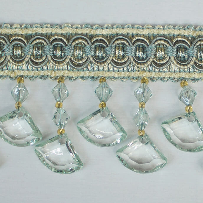 Trim Beaded Design 26 Light blue Beige