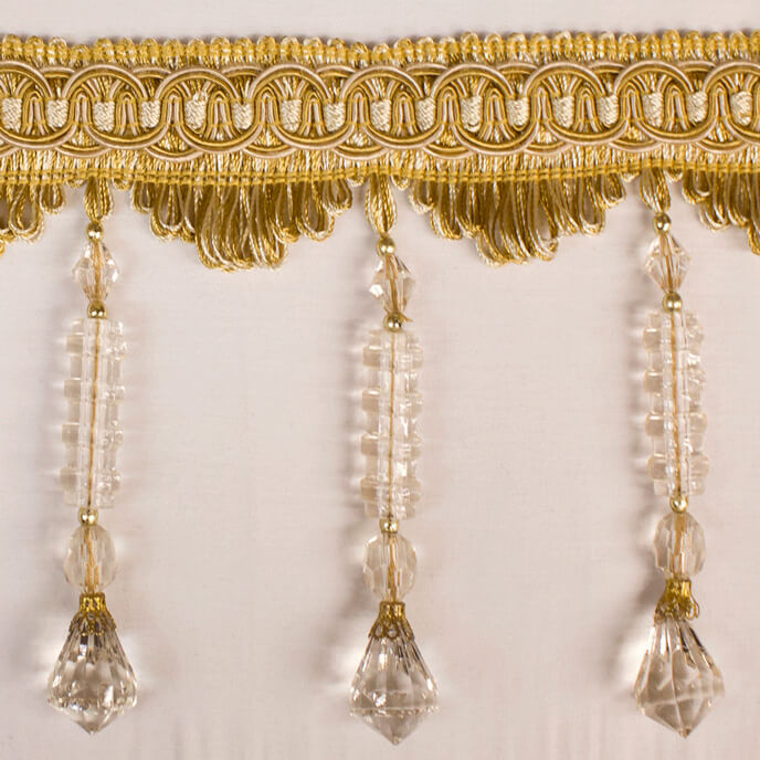 Trim Beaded Design 4 Beige Gold