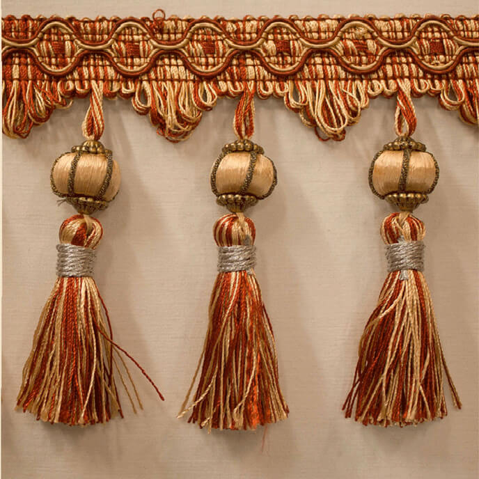 Trim Fringe Tassel Design 18 Red Brown