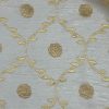 gold floral embroidery sheer fabric with jacquard damask design