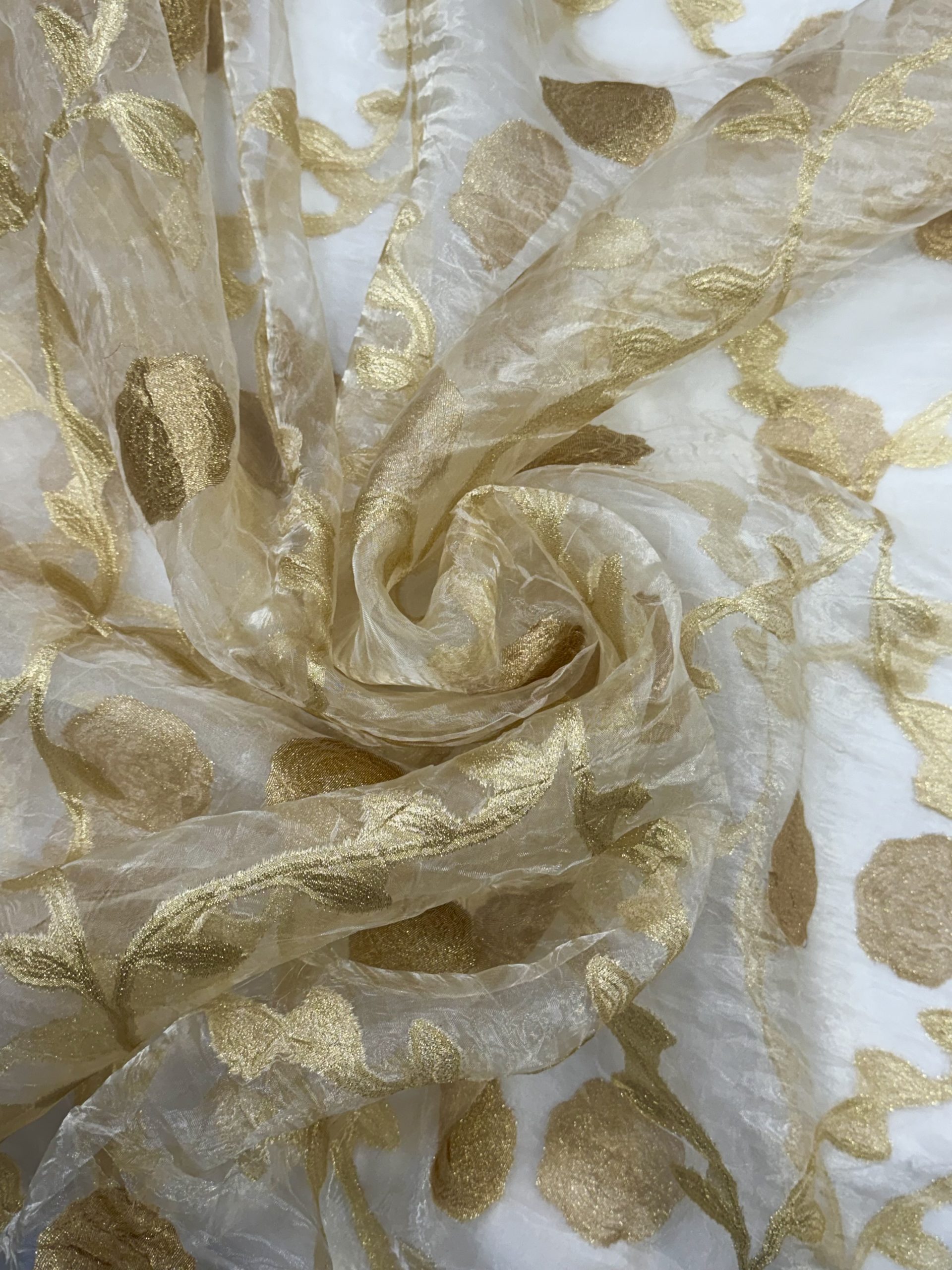 Embossed Fabric Sheer Gold.