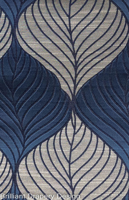 leaves Blue Jacquard