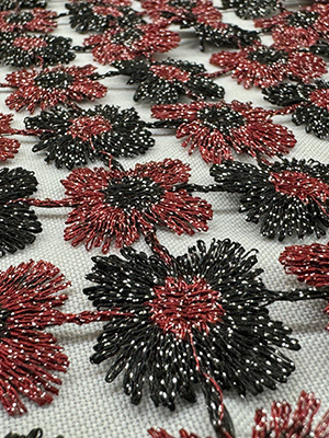 Red Black Fabric Clover