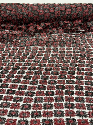 Red Black Fabric Clover