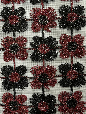 Red Black Fabric Clover