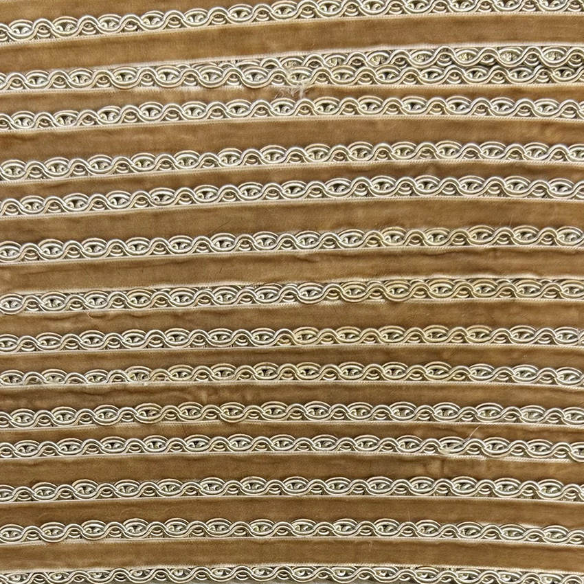 beige velvet trim roll