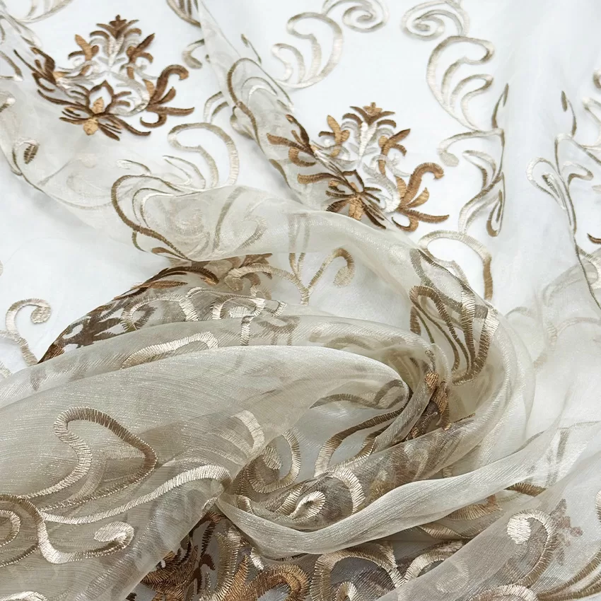Beige Sepid Sheer Fabric