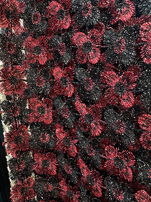 Red Black Fabric Clover
