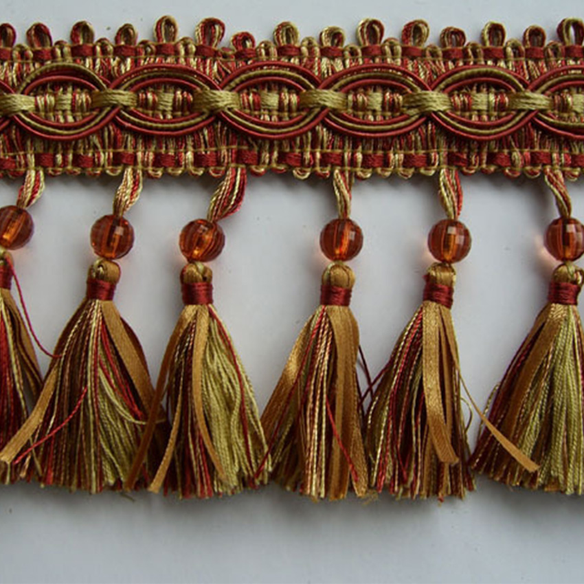 tassel trim red & yellow