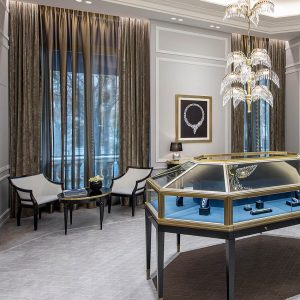 Harry Winston Shop Brilliant Drapery Design